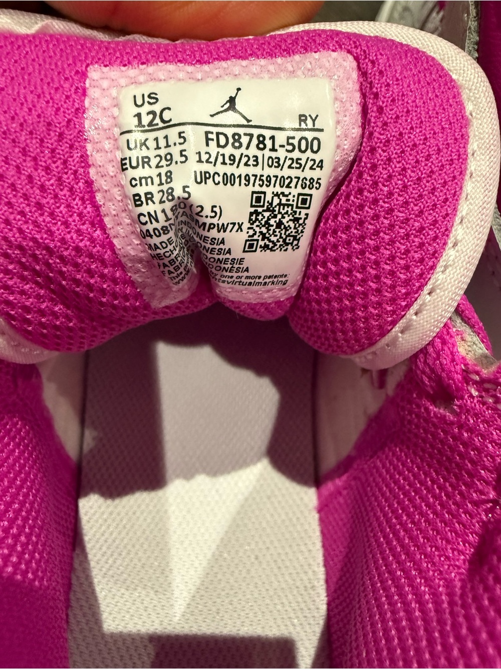Nike Jordan 1 Mid - Pink & White - Size 12 - Picture 4 of 5